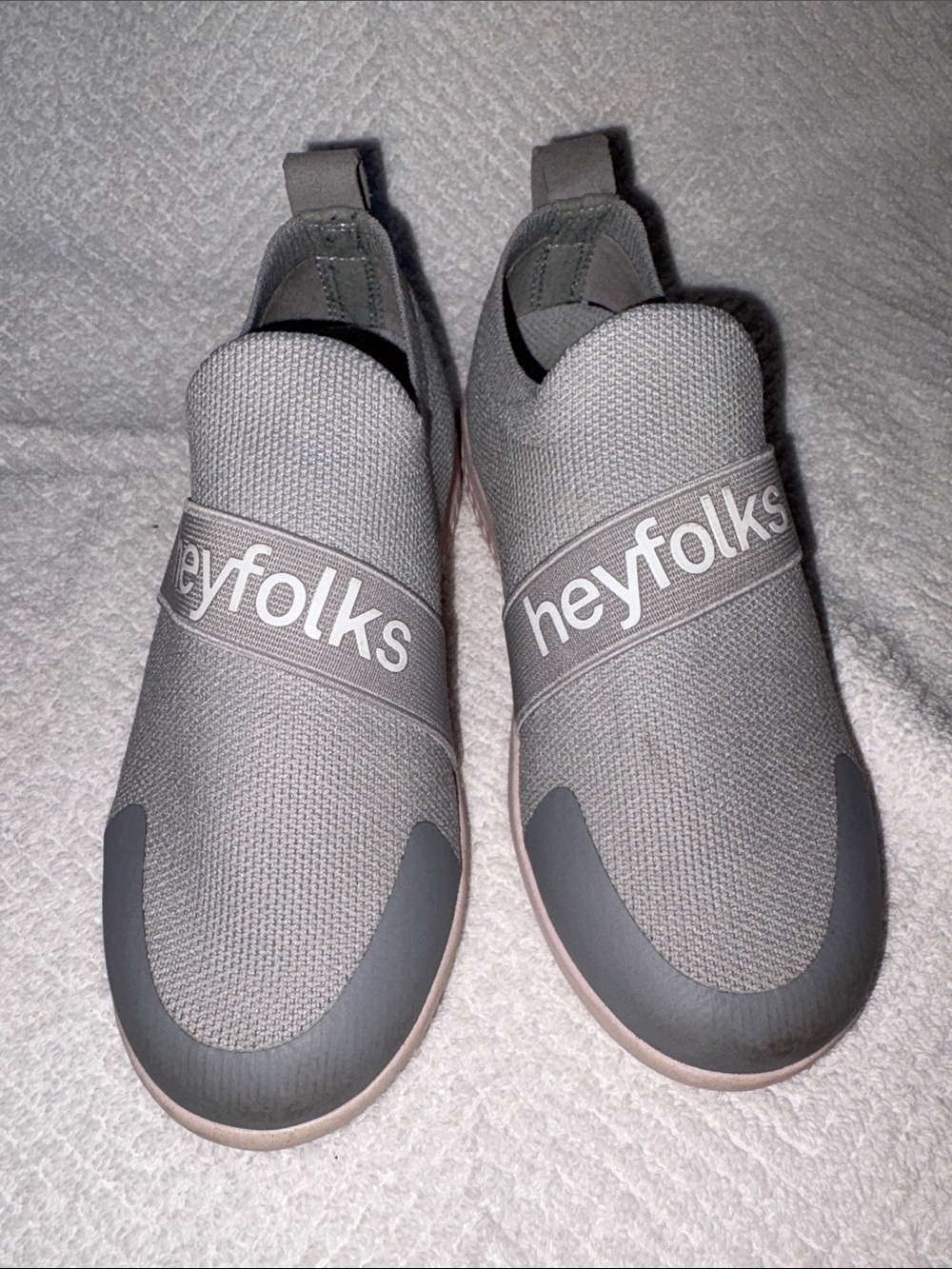 Kids' Gray Slip-On Knit Sneakers